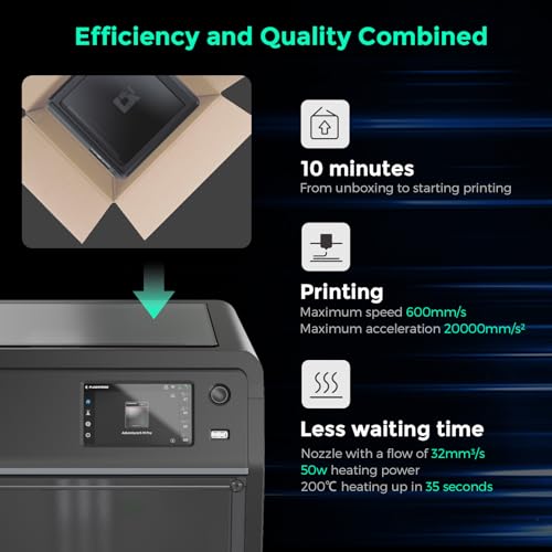 FLASHFORGE Adventurer 5M 3D Printer with Fully Auto Leveling, Max 600mm/s High Speed Printing, 280°C Direct Extruder with 3S Detachable Nozzle