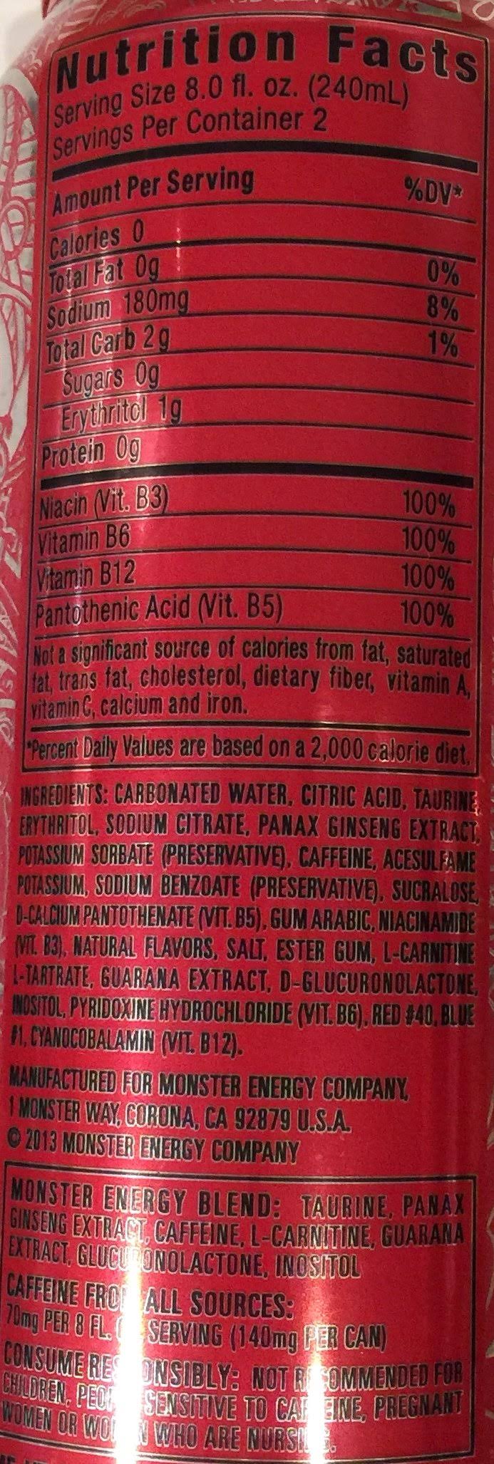 Monster Energy Ultra Red - 16 oz Cans - 12 Pack