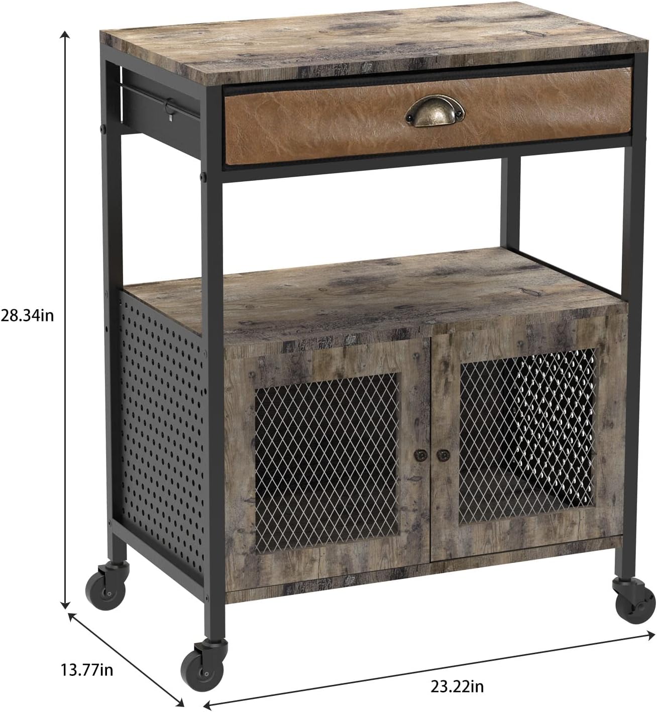 X-cosrack 28 Inch Mobile Printer Stand with Storage, Large End Table with Drawer and Storage Cabinet Printer Table with Wheels