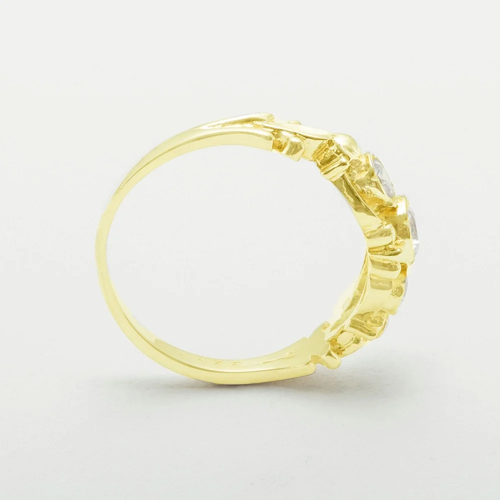 LBG British Made 9k Yellow Gold Cubic Zirconia Womens Anniversary Ring - 33 size options - Size 10