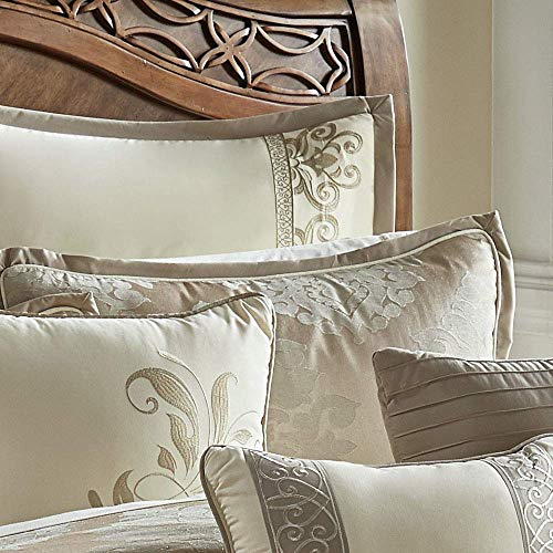 Riverbrook Home 100% Polyester Comforter Set, Queen, Hillcrest - Ivory/Gold, 9 Piece Set