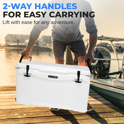 SereneLife Ultra-Tough 45 Quart Rotomolded Cooler Box with Wheels, Holds Upto 56 Cans, Keeps Ice Up to 5 Days