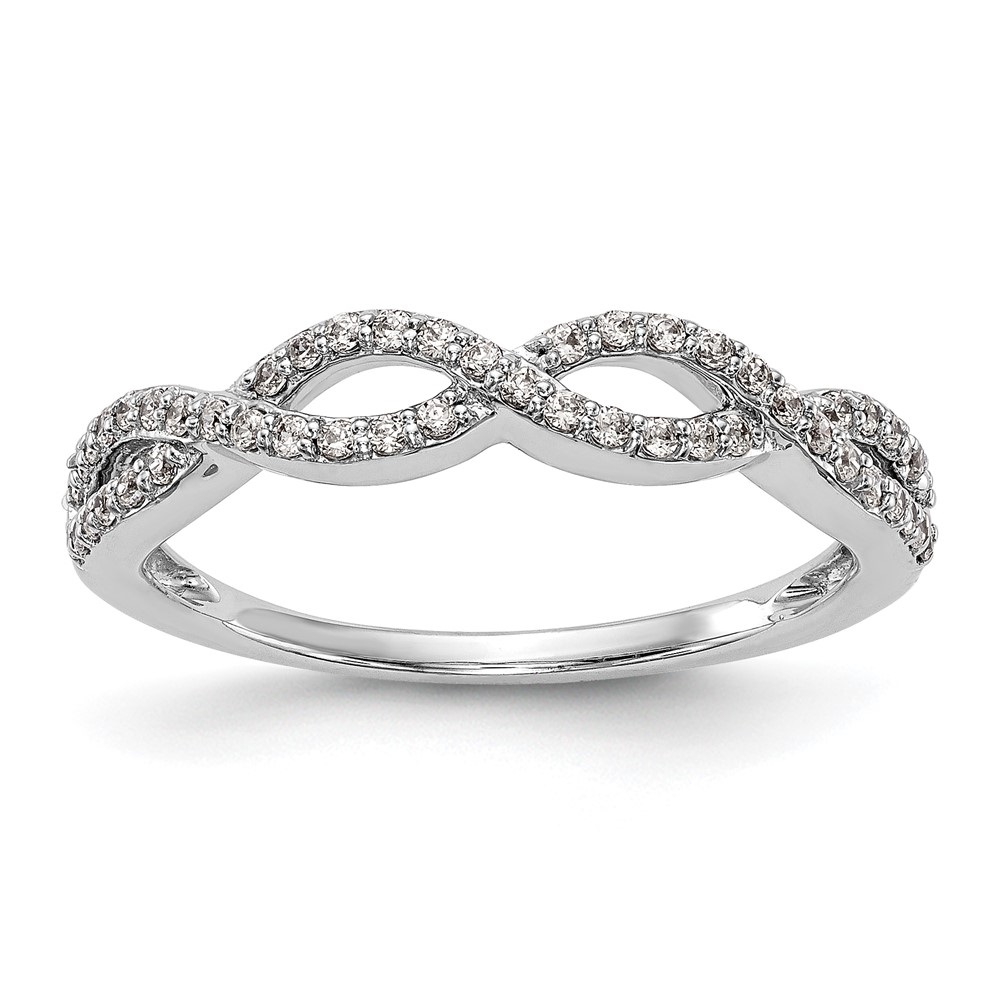 Auriga 14K White Gold Twist Design Complete Diamond Band for Women Size 7 (0.25ct, Clarity- I1)