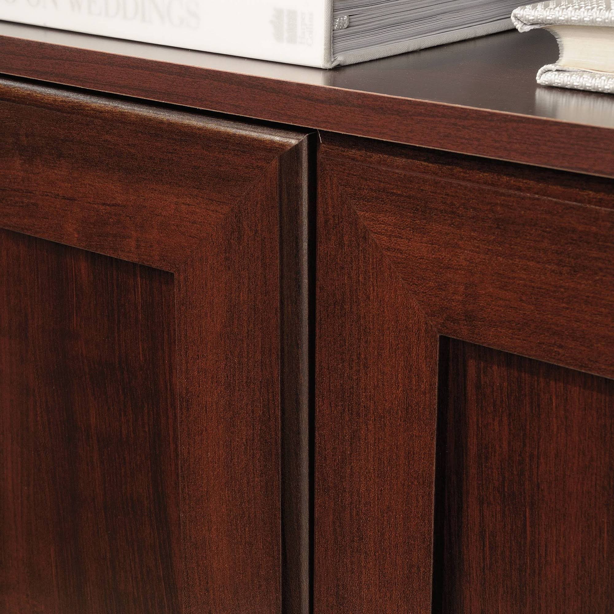 Sauder 5-Shelf Bookcase with Doors in Select Cherry