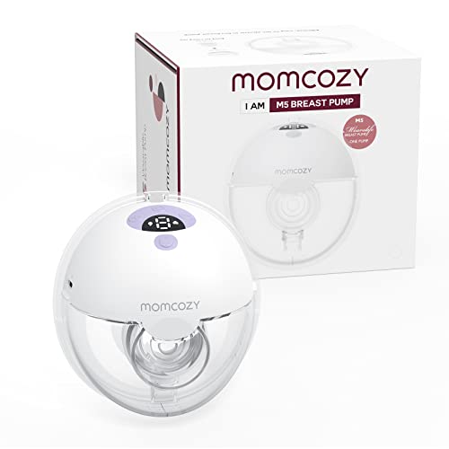 Momcozy M5 Hands-Free Wearable Breast Pump, Double-Sealed Flange for Baby-Like Comfort, 3 Modes & 9 Suction Levels, Portable Electric Pump – 24mm