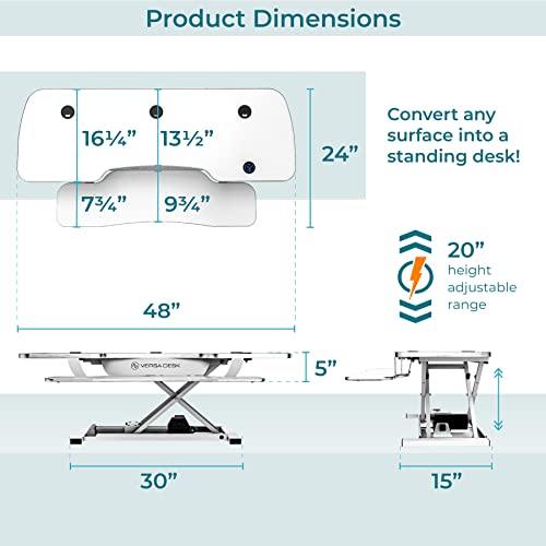 VERSADESK PowerPro™ 36 Inch Electric Standing Desk Converter, Height Adjustable Sit to Stand Up Desk Riser