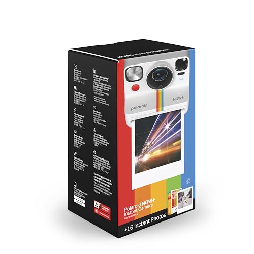 Polaroid Now+ 2nd Generation I-Type Instant Film Bluetooth Connected App Controlled Camera - White (9077)