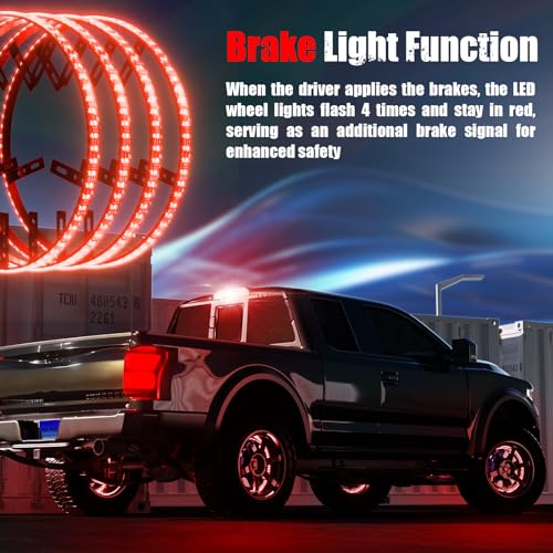 SUNPIE Wheel Lights for Truck - Universal 14.5’’ RGB Rim Light for Car/SUV