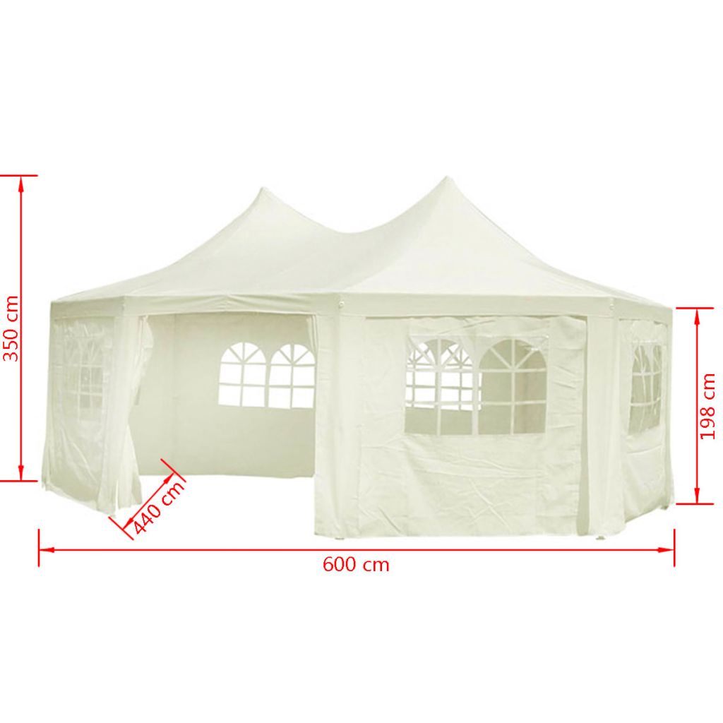 Dcenta Octagonal Party Tent Heavy Duty Wedding Party Tent with 8 Sidewalls Cream White 20' x 15' x 12'