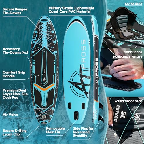 11'6"x35" Inflatable Stand Up Paddle Board 450LBS Weight Capacity Extra Wide Non-Slip Stable Deck Adult SUP
