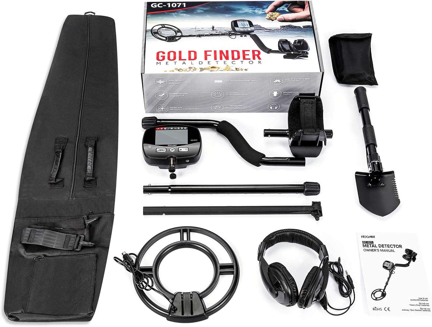 Professional Metal Detector for Adults, Adjustable 9 Identification Levels & 10 Levels of Sensitivity with Pinpoint Function
