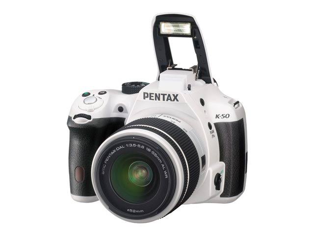 Pentax K-50 16.3 MP Digital SLR Camera - 1080p - White - DA 18-55mm WR and 50-200mm WR Lenses