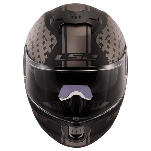 LS2 Helmets Stream II Full Face Motorcycle Helmet W/SunShield (Matte America Gray/Black - X-Large)