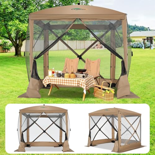 COBIZI 12x12ft Pop up Gazebo Screen Tent Screen House for Camping, Camping Outdoor Screened Gazebo, Canopy Tent