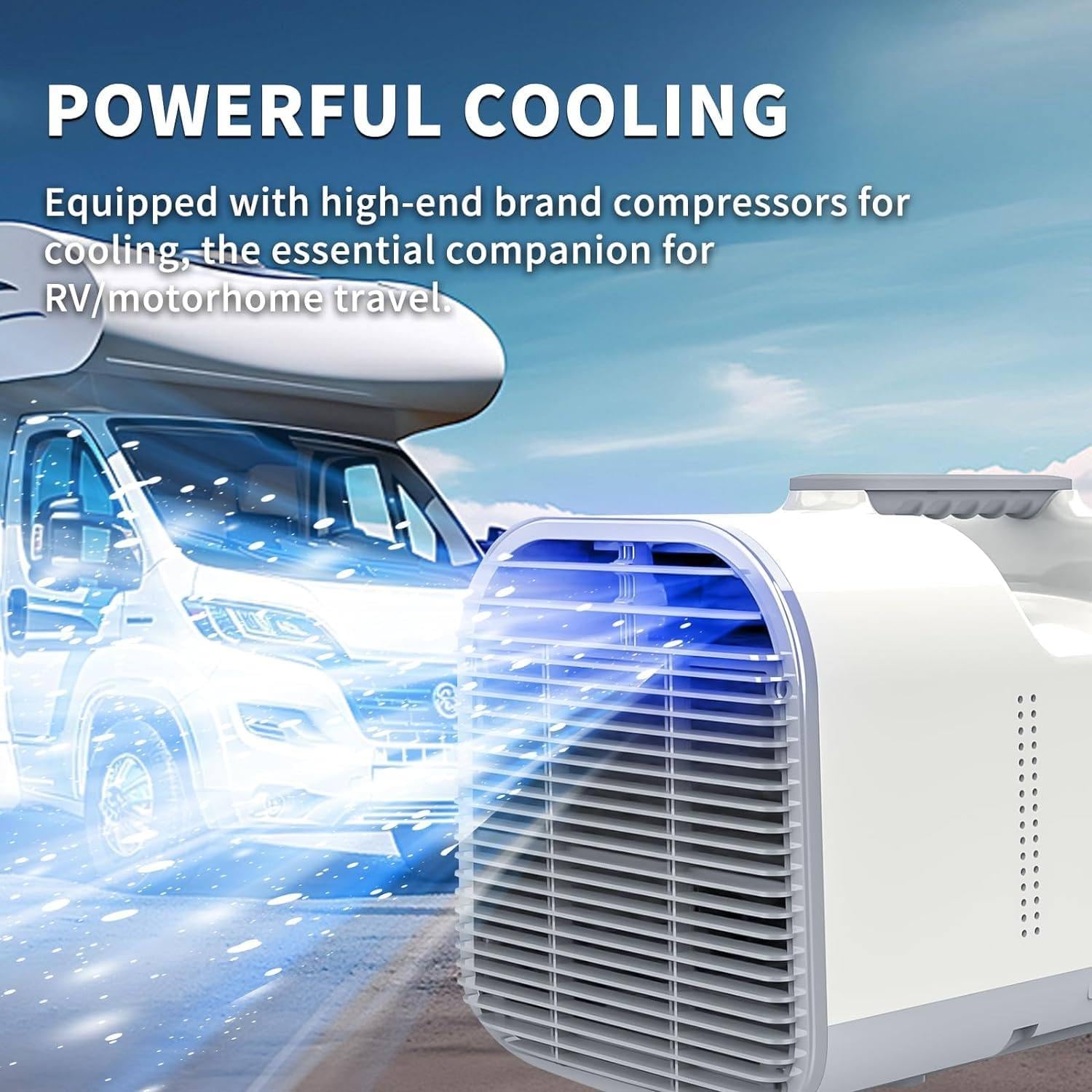 Portable Fast Cooling Camping Air Conditioner 12V 24V 1400W 4777BTU Inverter Air Conditioner with Remote Control for Car, RV, Tent - S03 Pro