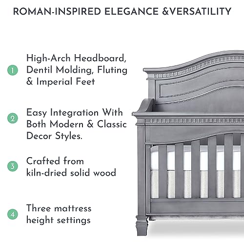 Evolur Cheyenne 5 in 1 Full Panel Convertible Crib in Antique Brown