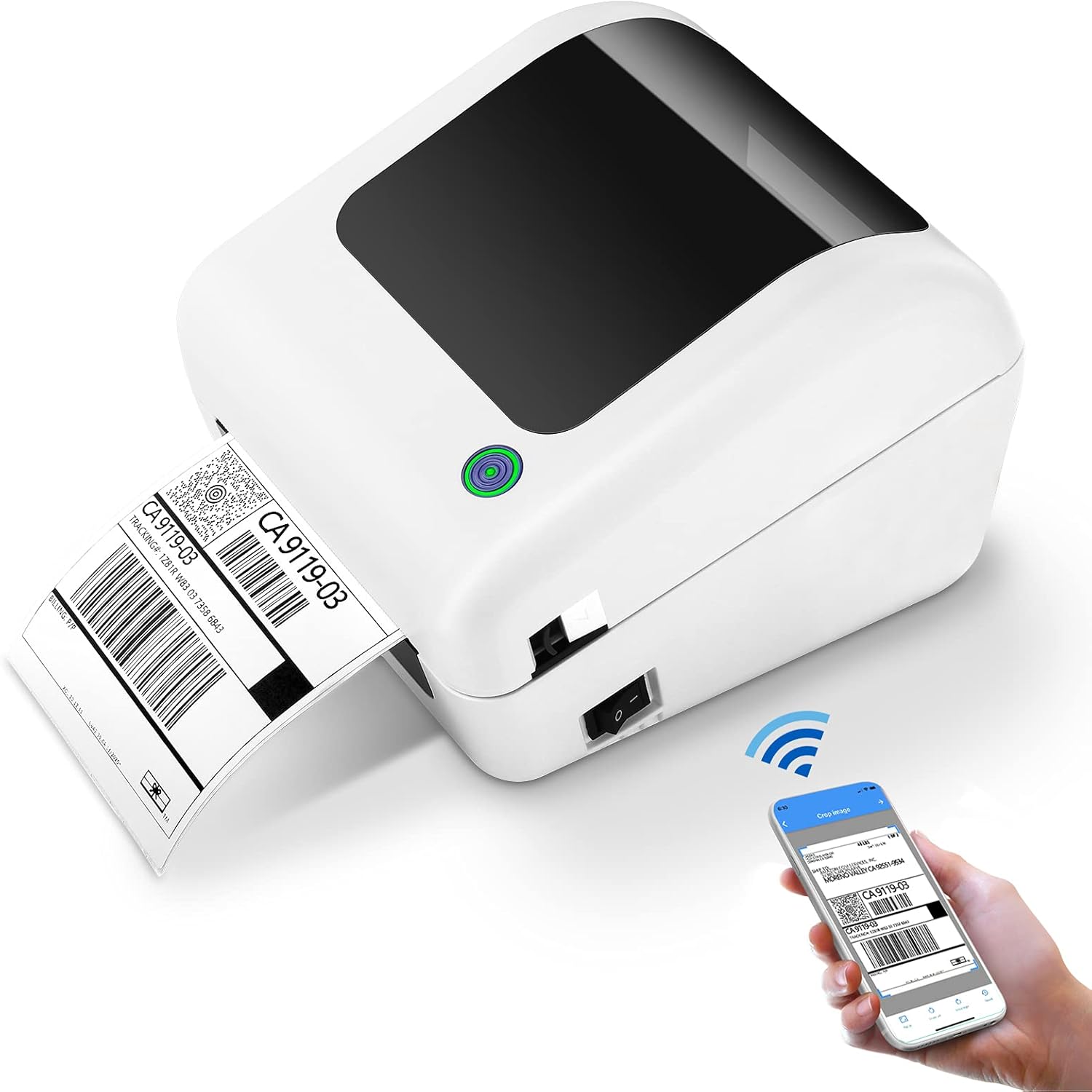 JADENS Bluetooth Thermal Label Printer - 4x6 Direct Label Maker for Shipping Packages & Postage Labels, Bluetooth for PC and Phone