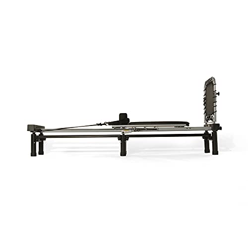 AeroPilates Reformer - Pilates Reformer Workout Machine for Home Gym - Cardio Fitness Rebounder- Up to 300 lbs Weight Capacity, Black