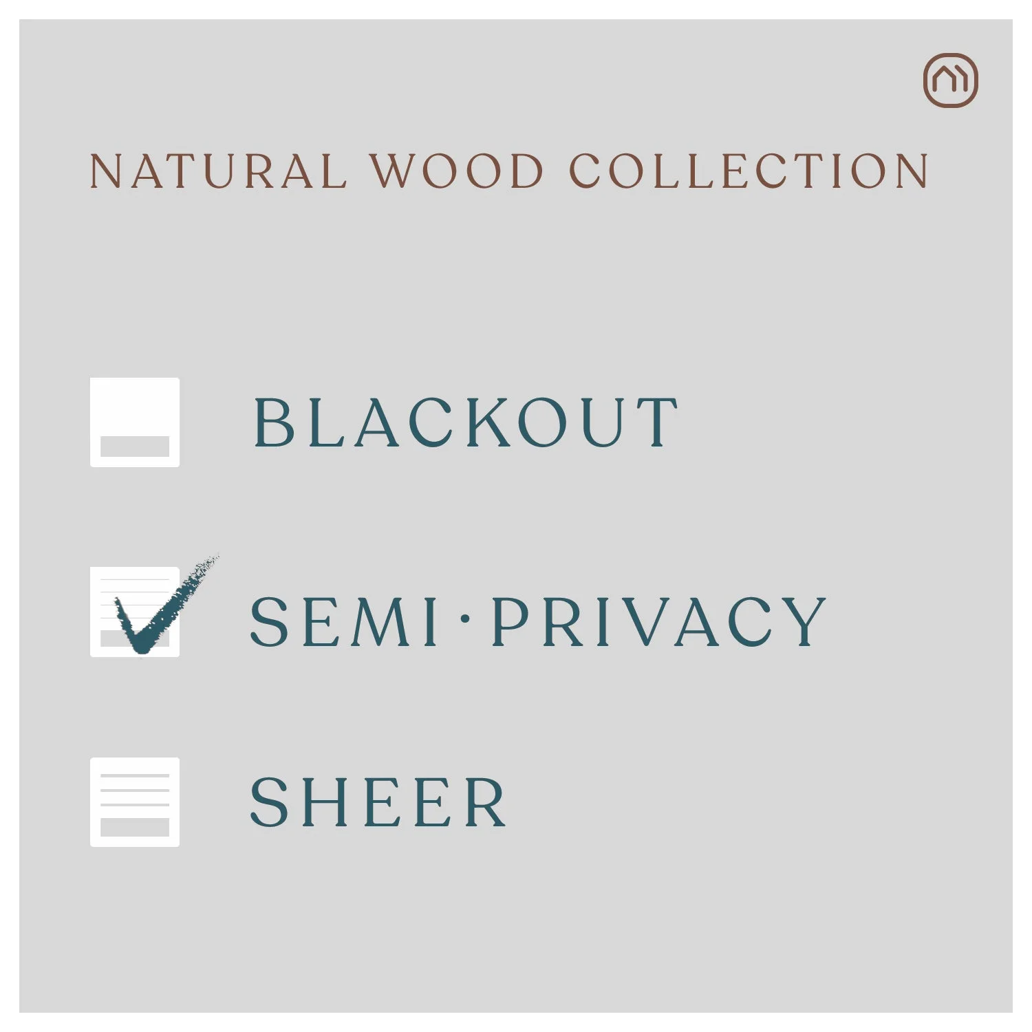 MOOD Custom Bamboo Shades | NATURAL | Cordless Designer Natural Woven Wood Roman Shades for Windows | Natural Cedar (Great Privacy) | 37"W X 60"H
