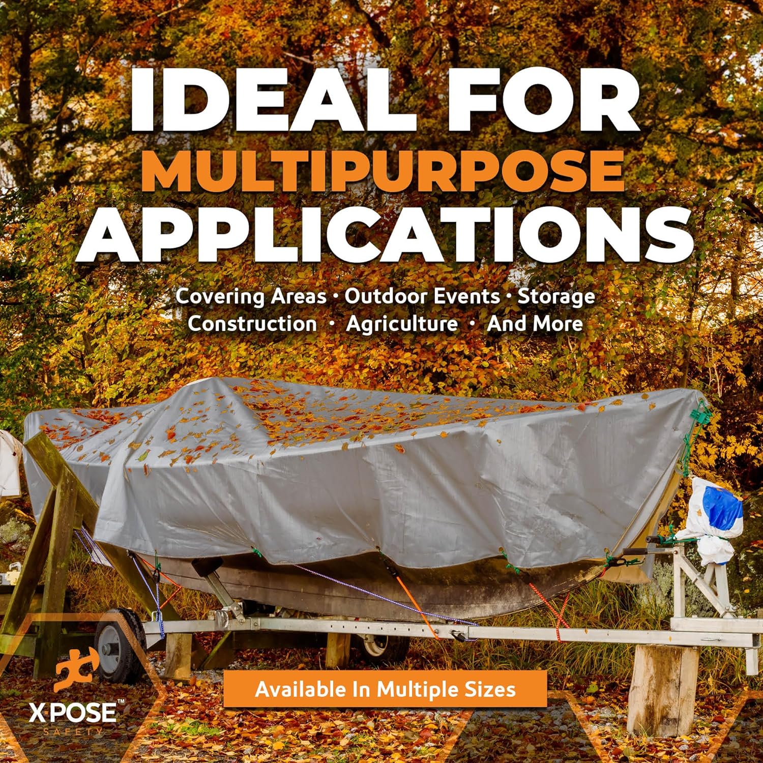 Heavy Duty Silver Poly Tarp 30' X 50' - Multipurpose Protective Cover - Durable, Waterproof, Weather Proof, Rip and Tear Resistant