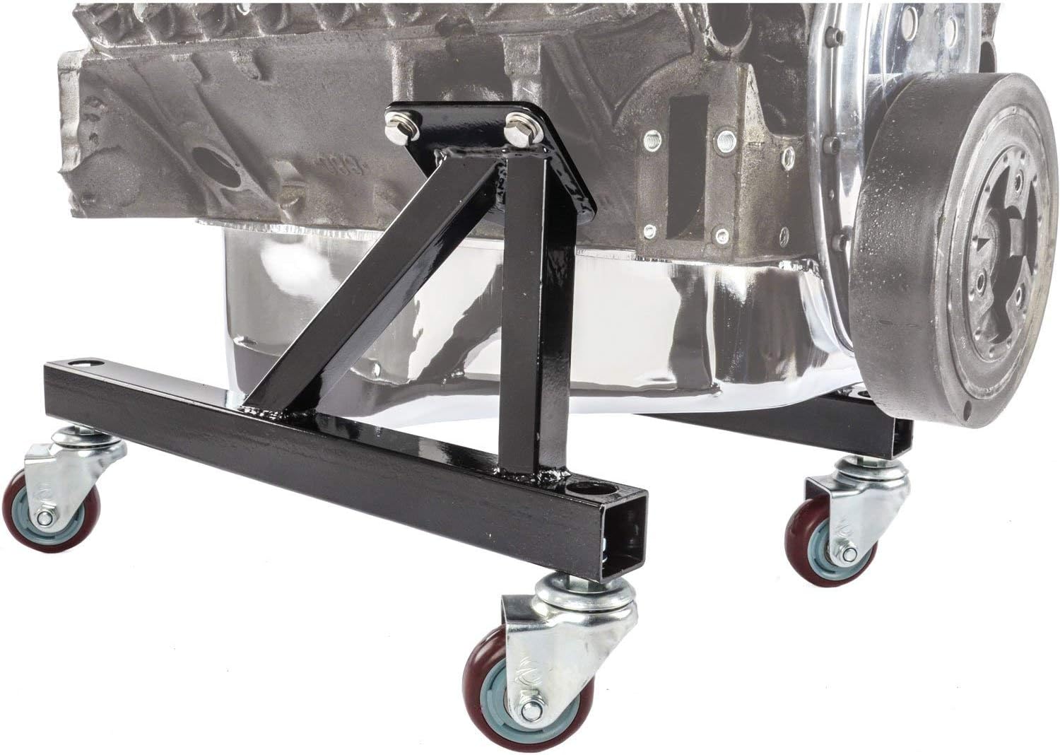 JEGS Heavy Duty Engine Stand - Two-Piece Engine Cradle Design - Fits Small and Big Block Engines - Bolts Directly to Engine Block - Steel
