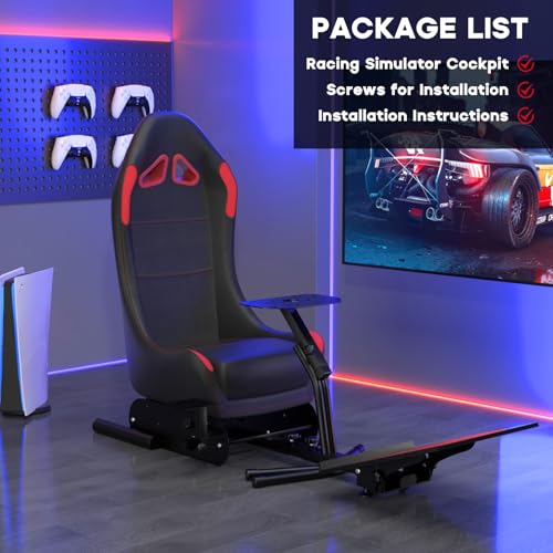 DIWANGUS Racing Simulator Cockpit Steering Wheel Stand with Seat Gaming Chair Sim Racing Cockpit for G29 G920 G923 G27 G25 T248X T248 T300RS T150 458