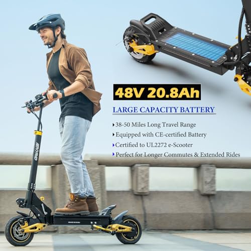 800W/2000W e Scooter for Adults Electric Scooter with Seat 10" Off Road Pneumatic Tires Long Range Motorized e-Scooter,28-35MPH