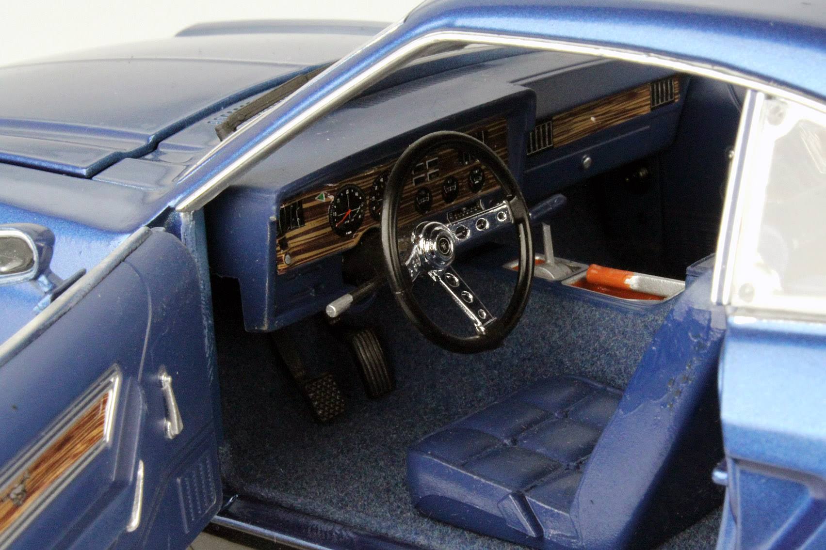 1976 Ford Mustang II Mach 1 Blue with Black 1/18 Diecast Model Car by Greenlight