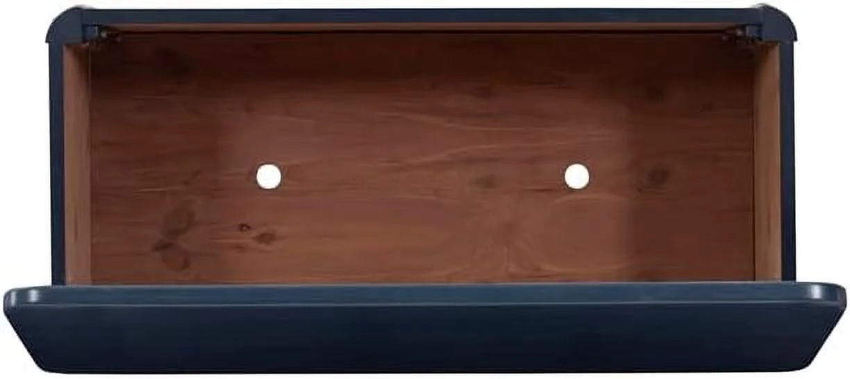 Zana Wood Rope Cedar Lined Storage Chest In Blue