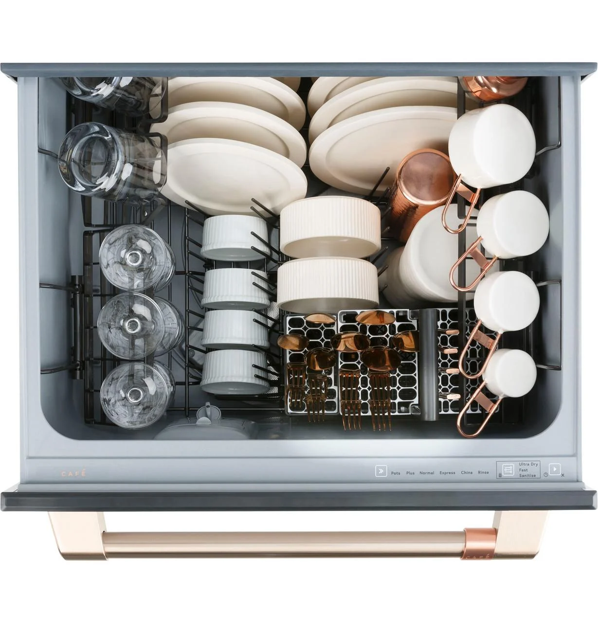 Cafe Cdd420p 24" Wide Double Drawer Dishwasher - Matte White / Brushed Bronze