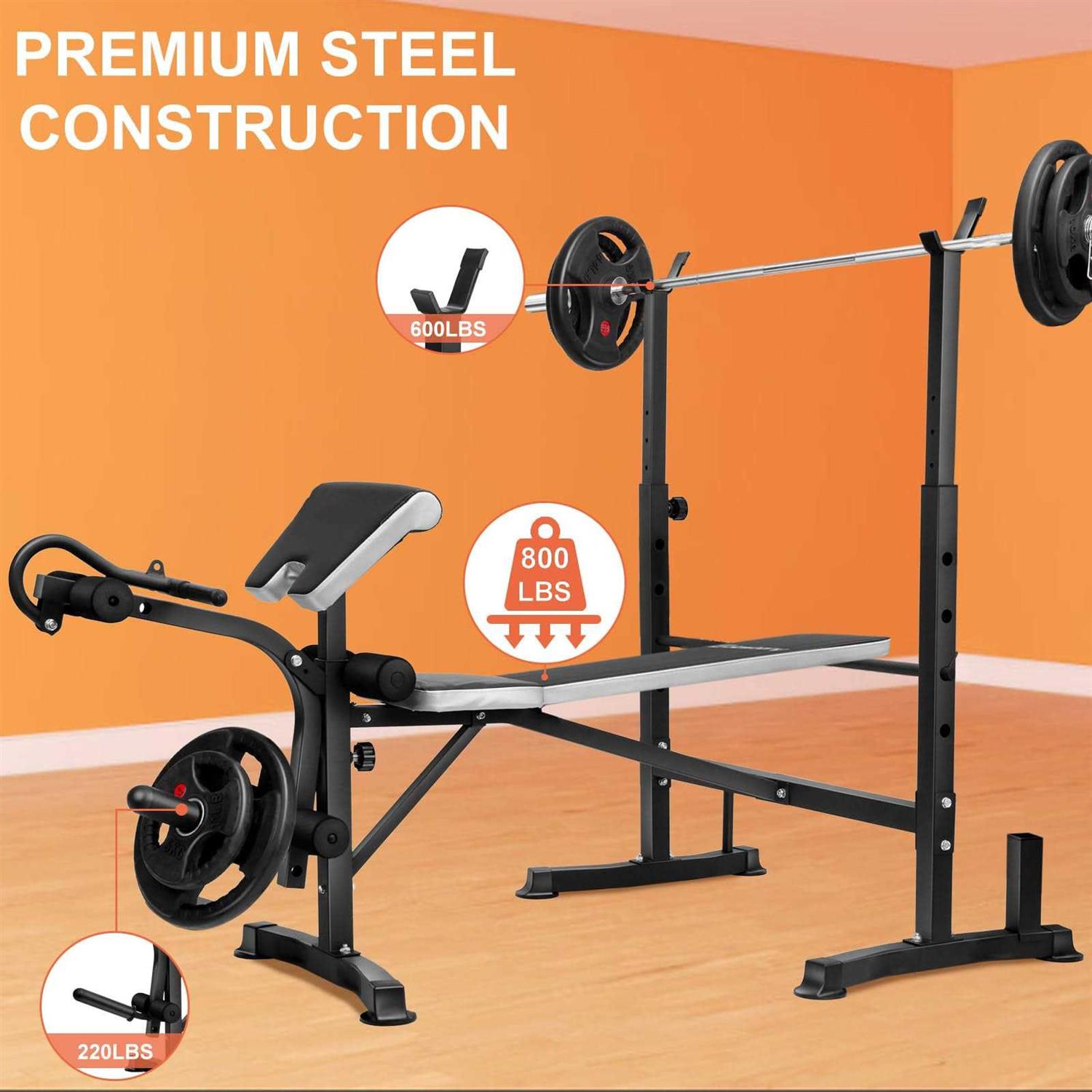 Edostory Olympic adjustable Weight Bench Set Workout Equipment for Home Workouts - Sports Supplies Online Store