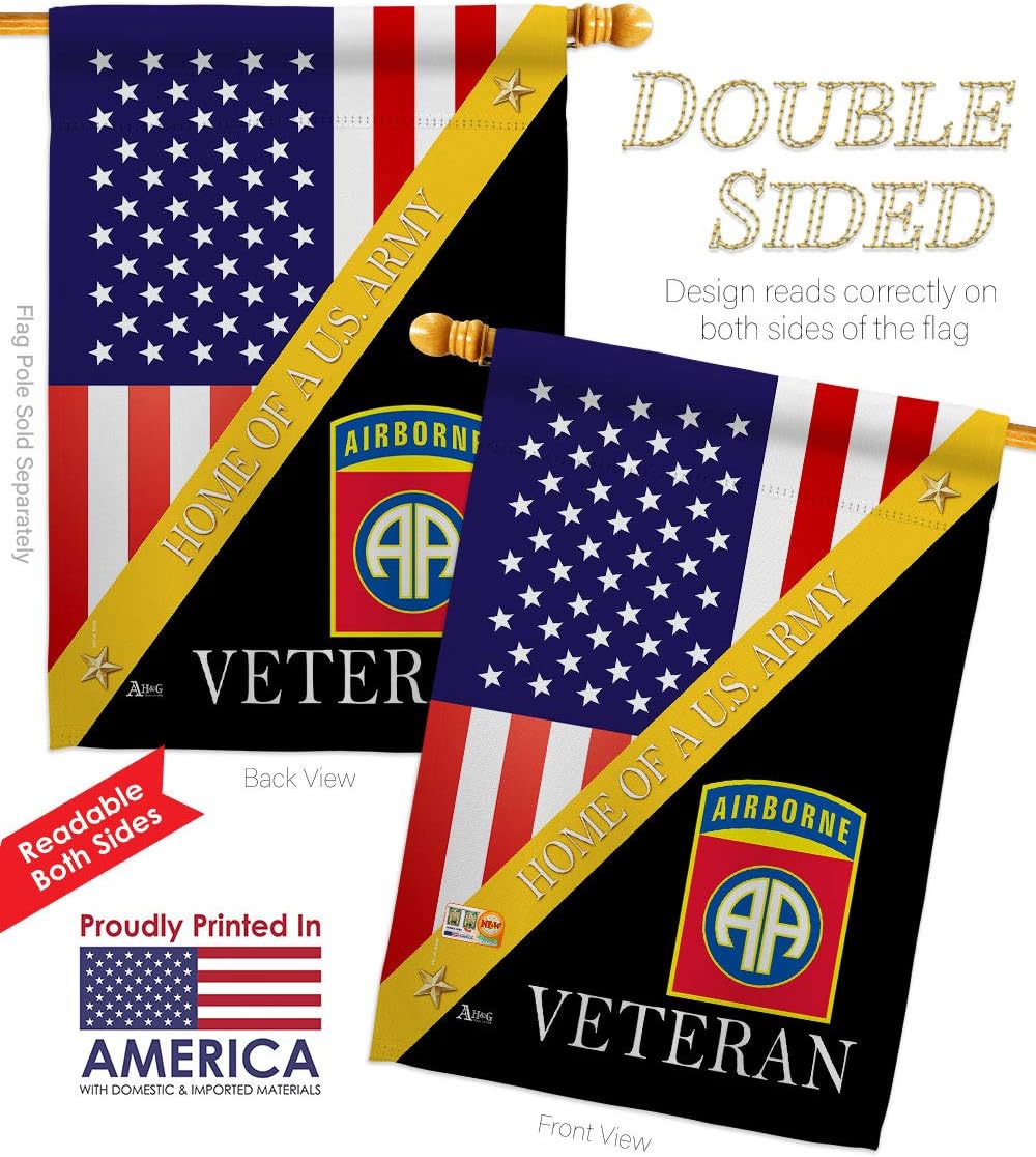Home of 82nd Airborne House Flag - Eagle Set Armed Forces Army Rangers United State American Military Veteran Retire Official
