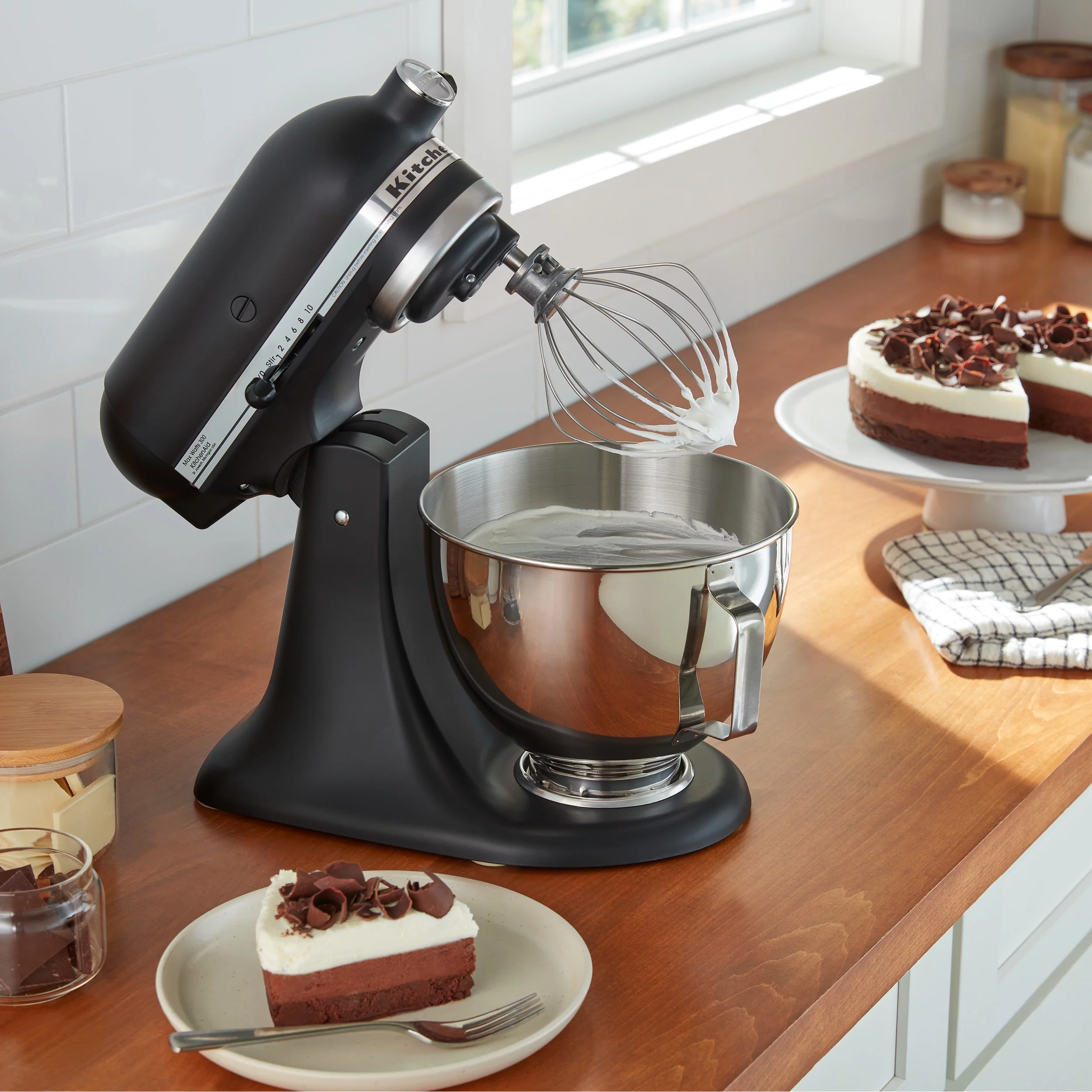 KitchenAid® Deluxe 4.5 Quart Tilt-Head Stand Mixer, Black Matte, KSM97