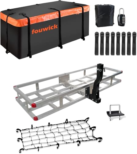 60&rdquo;x20&rdquo;x7&rdquo; Aluminum Hitch Cargo Carrier Trailer Hitch Mount for RV's, Trucks, SUV's, Vans, Cars with 2" Hitch Receiver