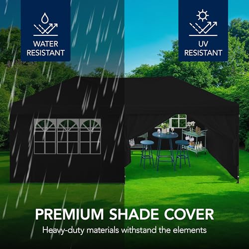 Best Choice Products 10x20 Party Tent, Heavy Duty Waterproof Large Outdoor Event Easy Pop Up Canopy Shelter w/Sidewalls, 1-Button Setup, Wheeled Case