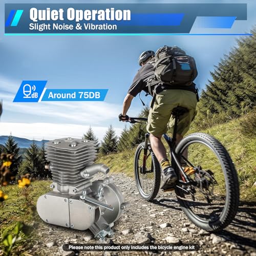 100cc Bicycle Engine Kit, Bike Motor Kit 2-Stroke Motorized Bicycle Kit Fit for 26-28" Bikes with V-Frame