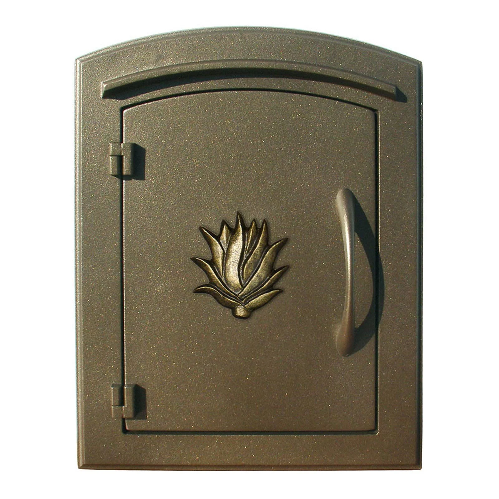Qualarc MAN-1406-BZ Manchester Non-Locking Column Mount Mailbox with Decorative Agave Logo in Bronze