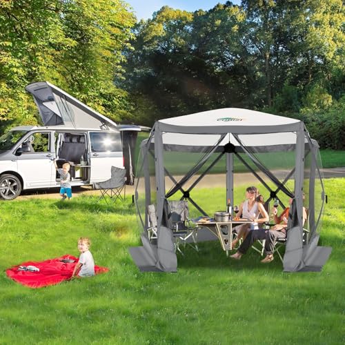 COBIZI 12x12ft Pop up Gazebo Screen Tent Screen House for Camping, Camping Outdoor Screened Gazebo, Canopy Tent
