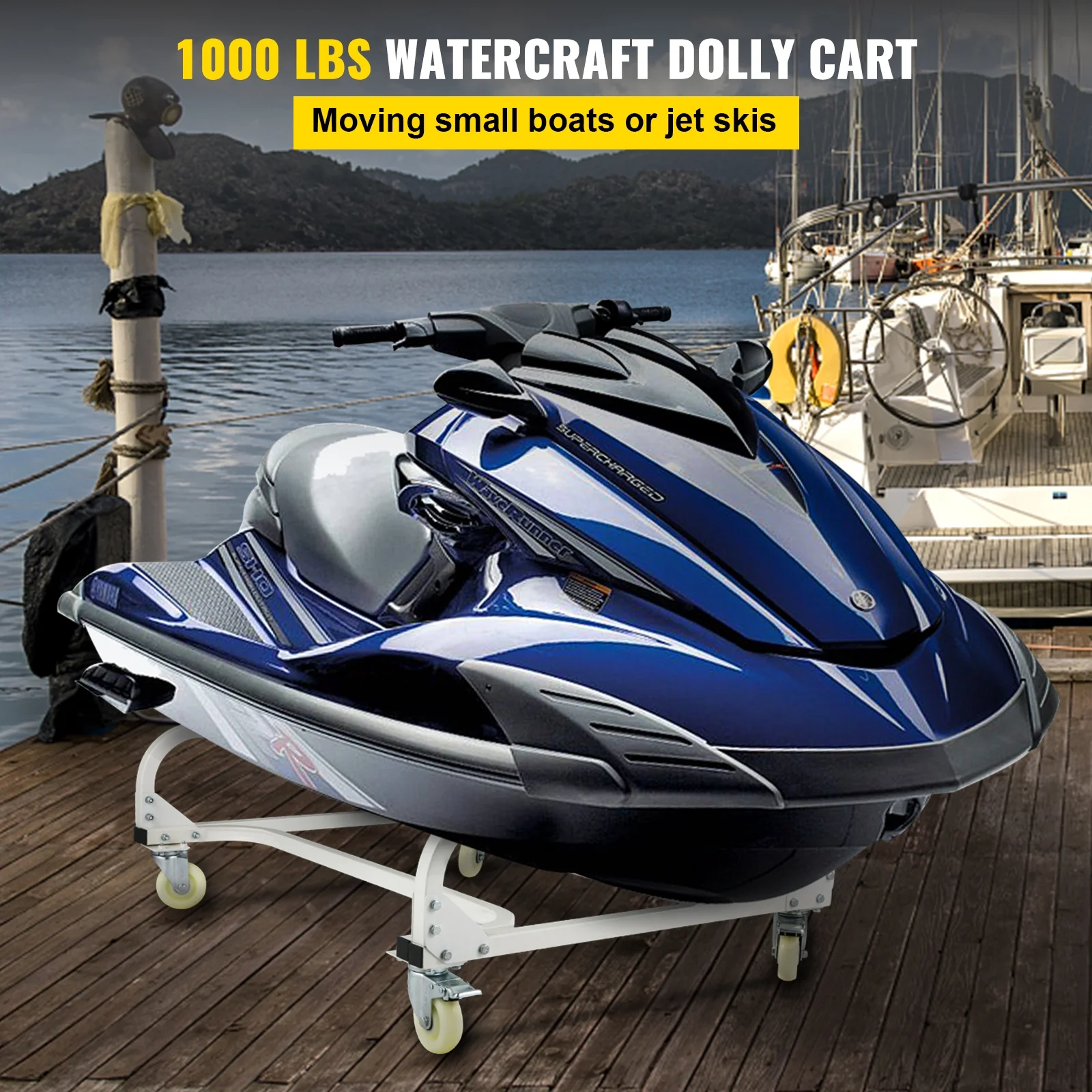 BENTISM Watercraft PWC Dolly Jet Ski Stand Storage Cart 1000 LBS Capacity Trailer