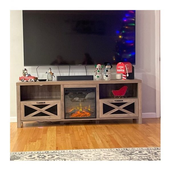 TV Stand for TVs up to 85&prime;&prime; with Fireplace Included