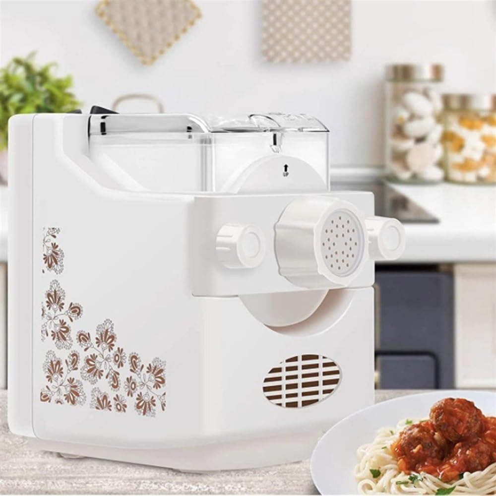 Electric Pasta Maker Machine,180W Pasta Extruder Noodle Rolling Machine Fully Automatic to Create Your Own Delicious Fresh Pasta Including Spaghetti