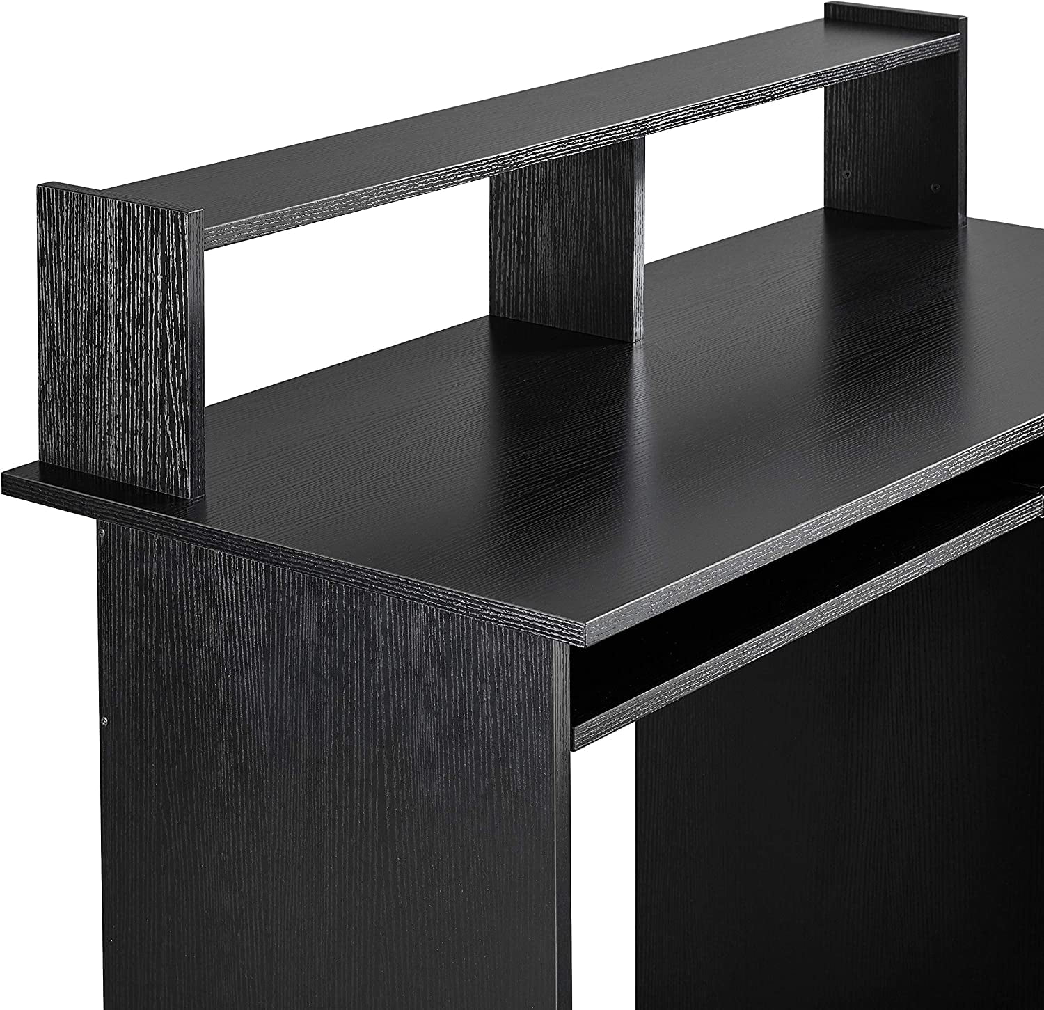 Home Office Wood Computer Desk with Keyboard Tray and Drawers, Students Writing Table with Storage Drawers & Hutch, Modern PC Laptop Desk