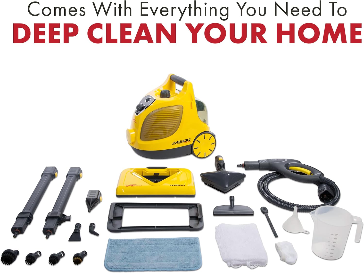 Vapamore MR-100 Primo Steam Cleaner, 20 Extensions/Attachments including the Turbo Pet Tool