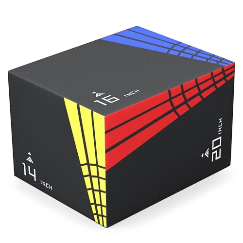 Heavy Foam Plyometric Jump Box, 3 in 1 Plyo Box with Non-Slip Surface, Box Jumps for home Gym, Box-Squat, Step-up, Jumping