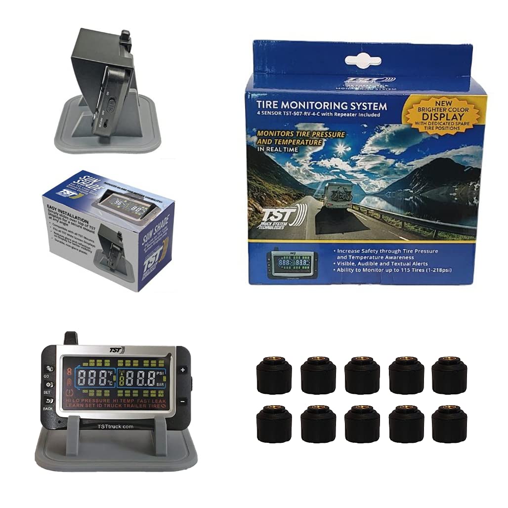 Truck System Technologies - TST 507 RV TPMS with Color Display - Tire Pressure Monitoring System for RVs, Campers & Trailers - Cap Sensor Kit