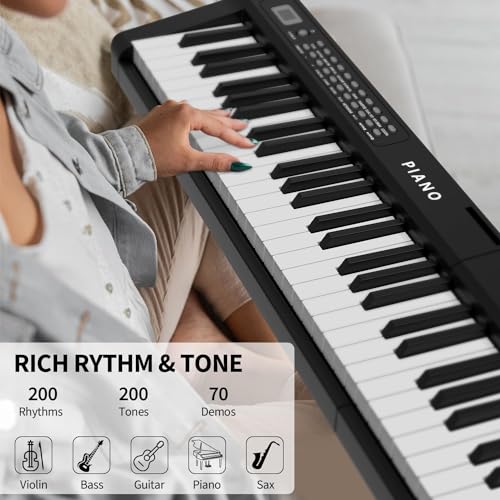 Digital Piano 88 Key Full Size Semi Weighted Electronic Keyboard Piano Set with Stand,Built-In Speakers,Electric Piano Keyboard with Sustain Pedal