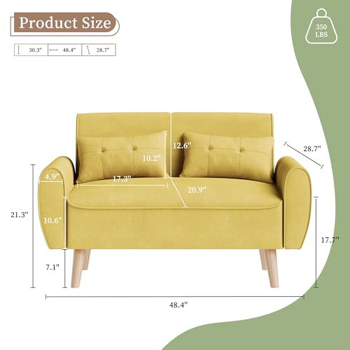 Vongrasig 47" Small Modern Loveseat Sofa