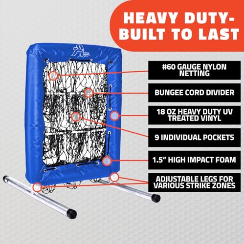 Anytime Baseball Pitching Net with Strike Zone | The No Hitter Net 9 Hole Net | Strike Zone Target for Baseball & Softball Training