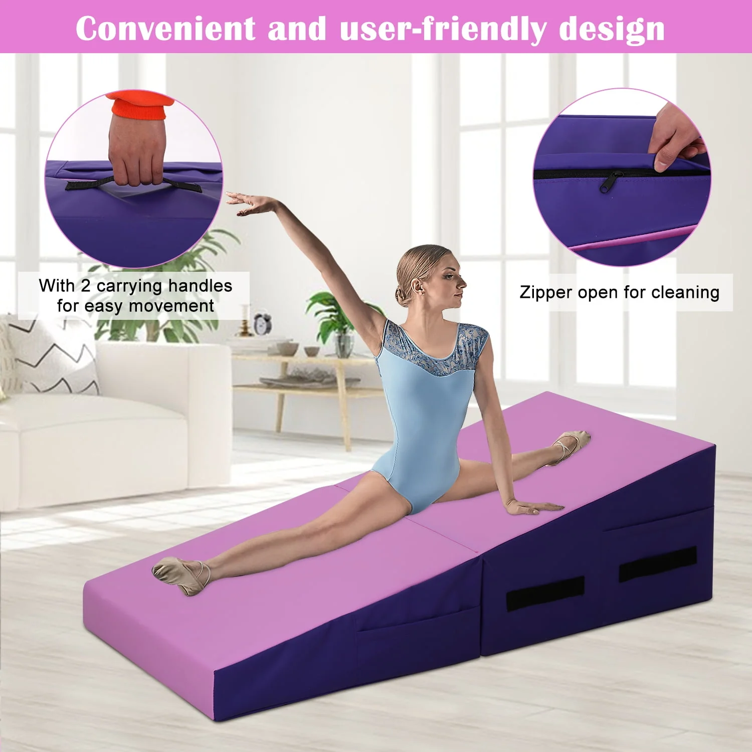 YRLLENSDAN 48x24 inch Large Incline Gymnastics Mat