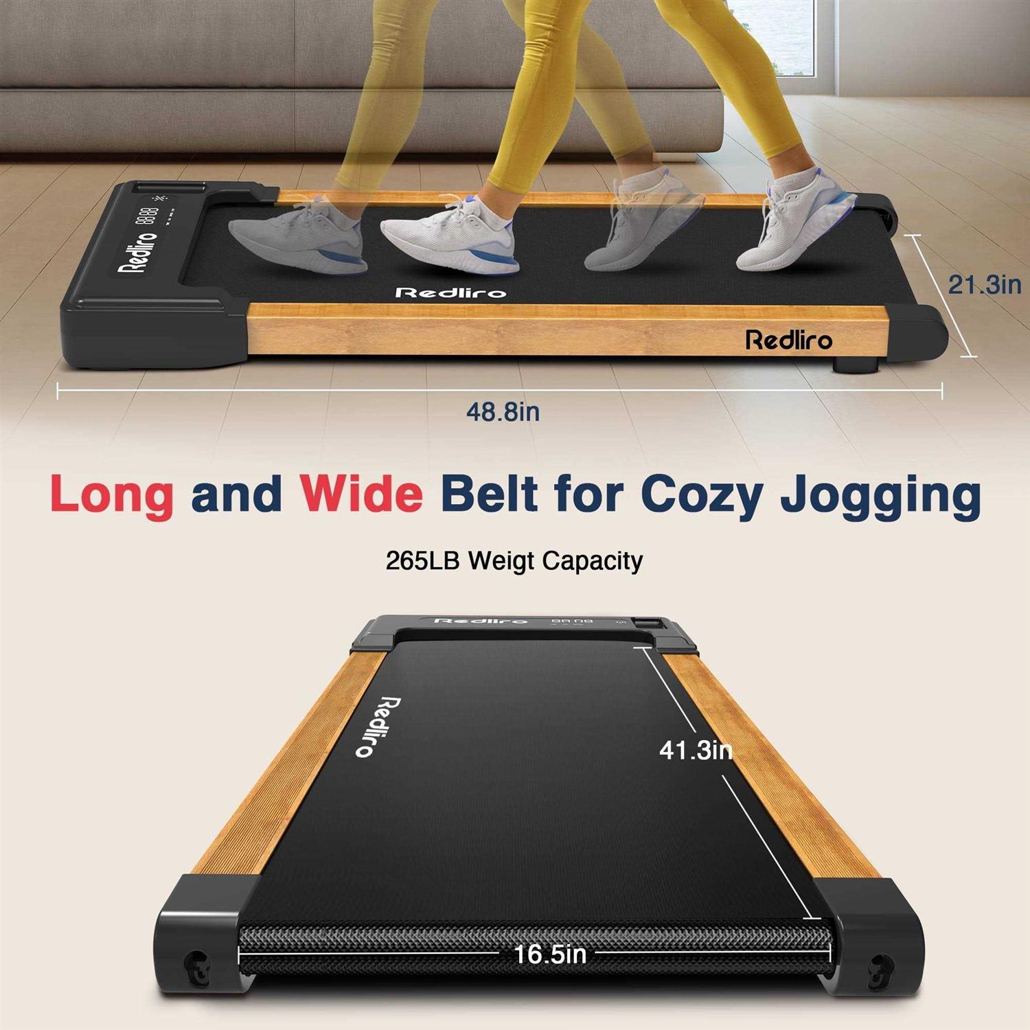 Redliro Walking Pad Under Desk Treadmill 265lbs 2.25hp Running Machine for Home Office - Sports Supplies Online Store